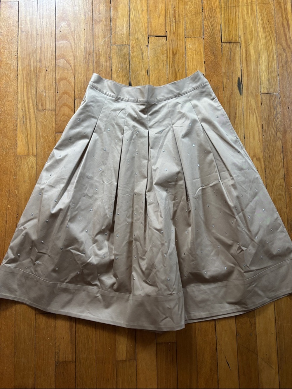 Womens Beige A-Line Embellished Skirt
